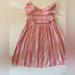 Girl dress size 6 Pink White stripes